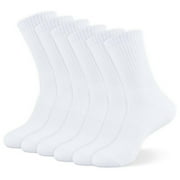 VEGCOO 6 Pairs White Socks Women, Breathable Sweat-absorbent Trainer Sport Socks Women Men with Foot Support for Feet Sizes 6-9 Outdoor Sports and Daily Use